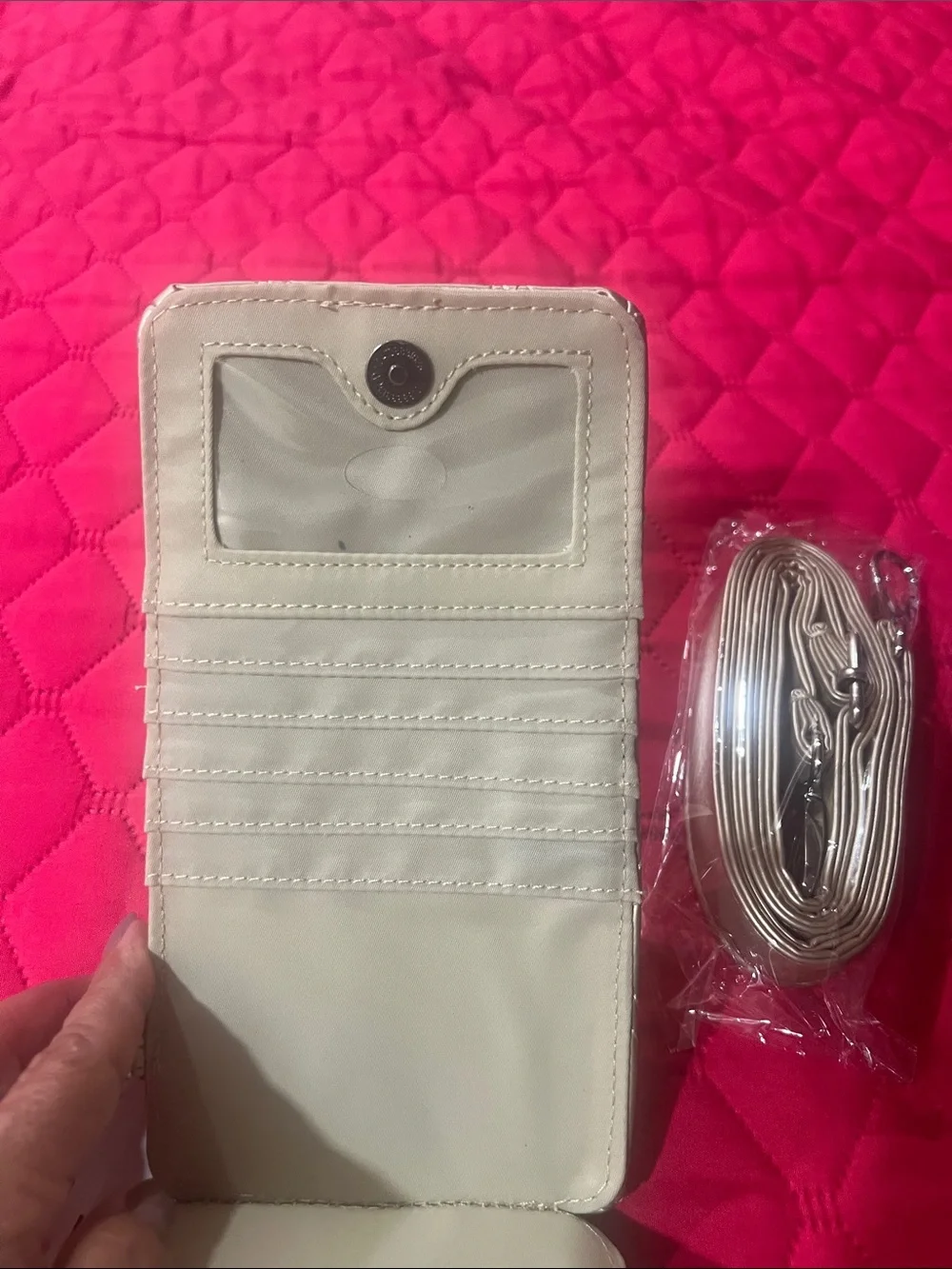 HKWP Quilted Crossbody Phone Case in Champagne Gold NWT